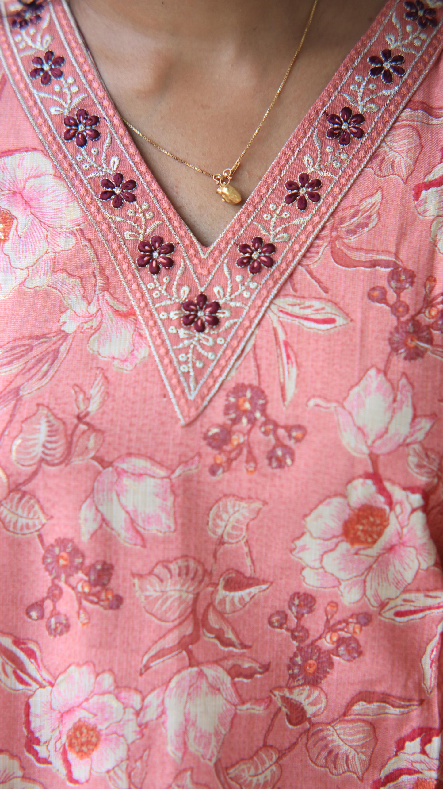 V neck Straight Kurta with Pant and Dupatta