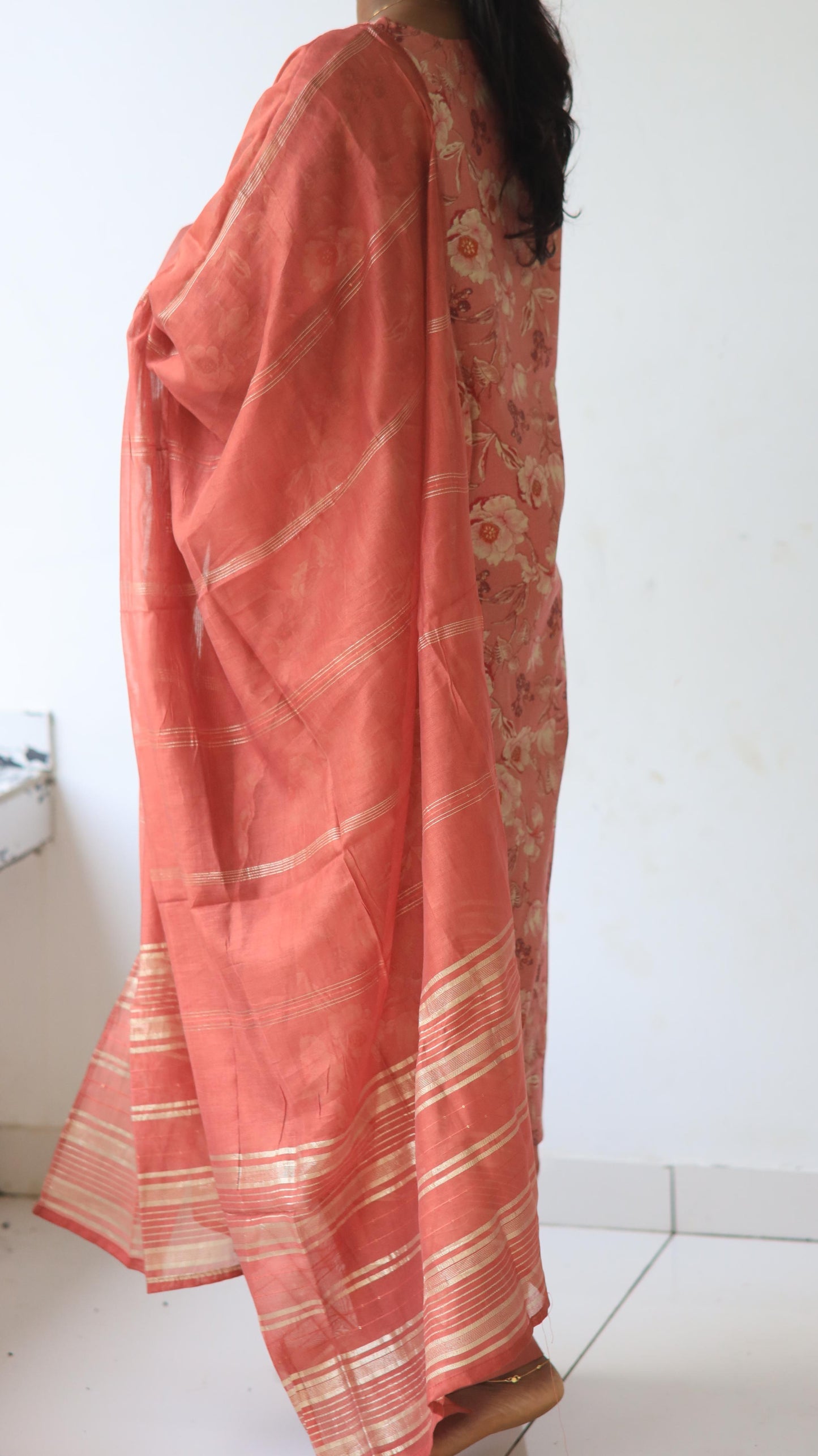 V neck Straight Kurta with Pant and Dupatta