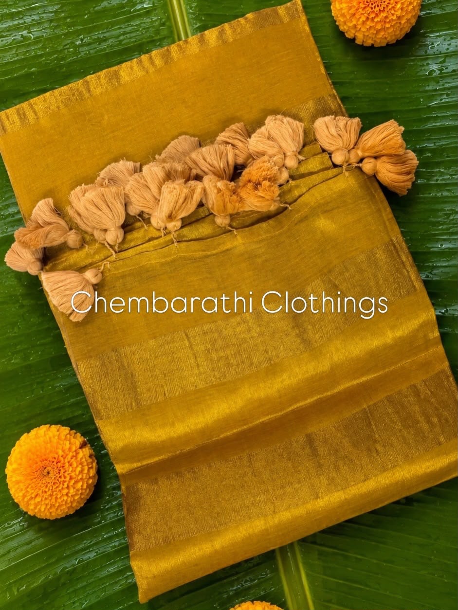 Antique Gold Tissue Silk Saree