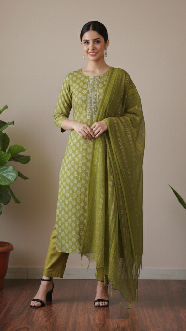Mehendi Green 3 Piece Set