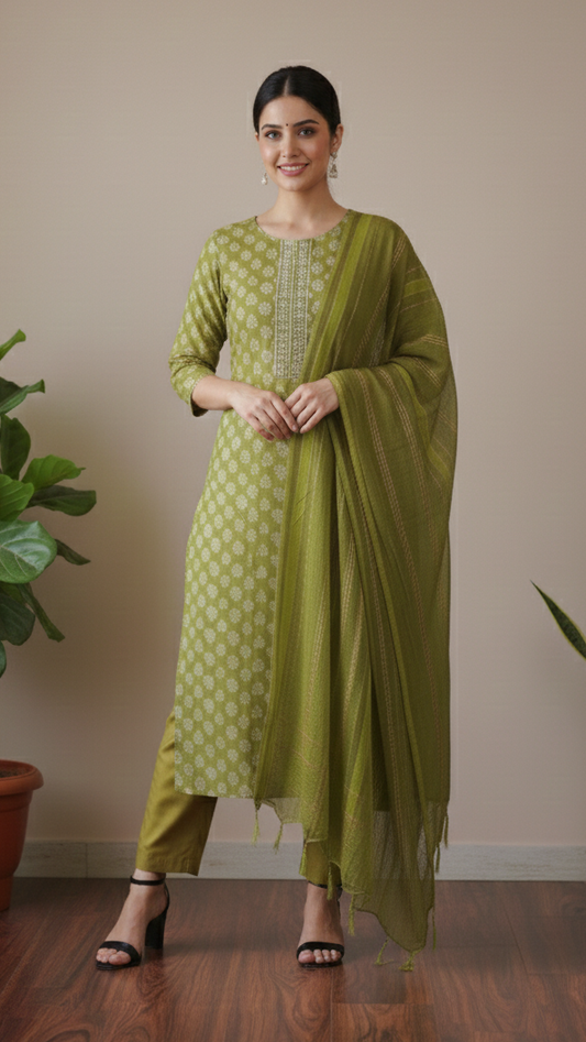 Mehendi Green 3 Piece Set