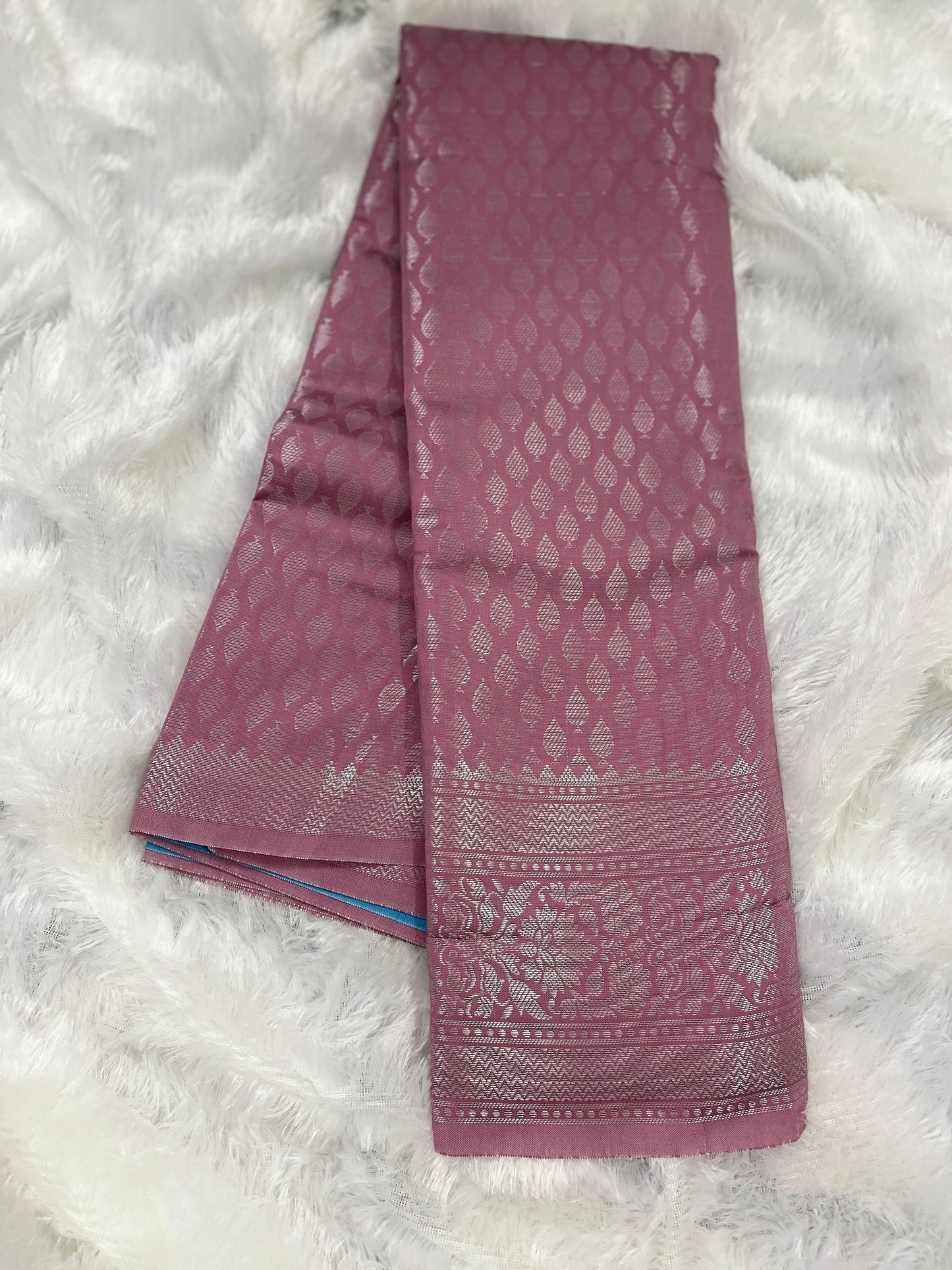 Banarasi Silver Silk Saree with unstiched blouse