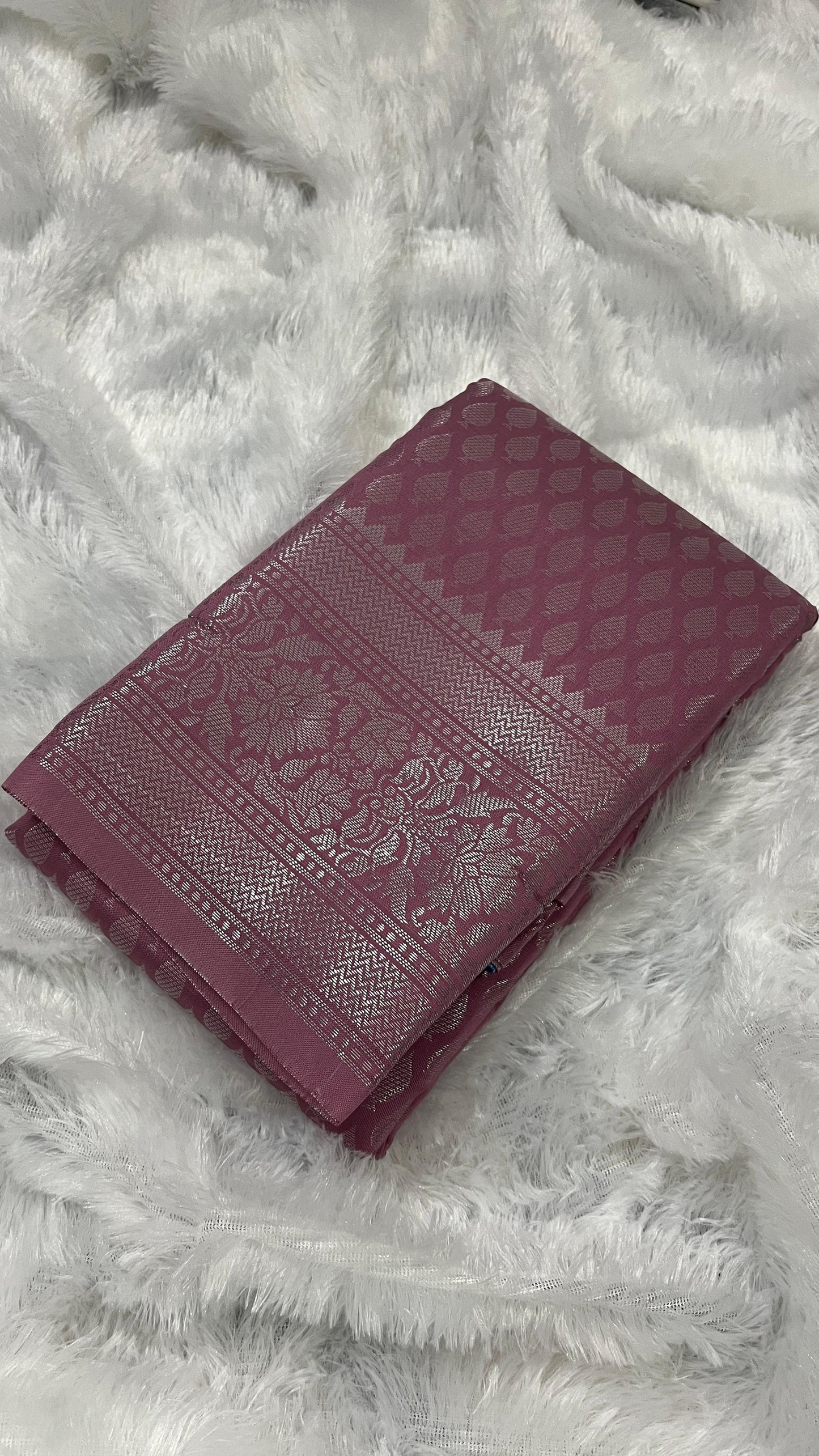 Banarasi Silver Silk Saree with unstiched blouse