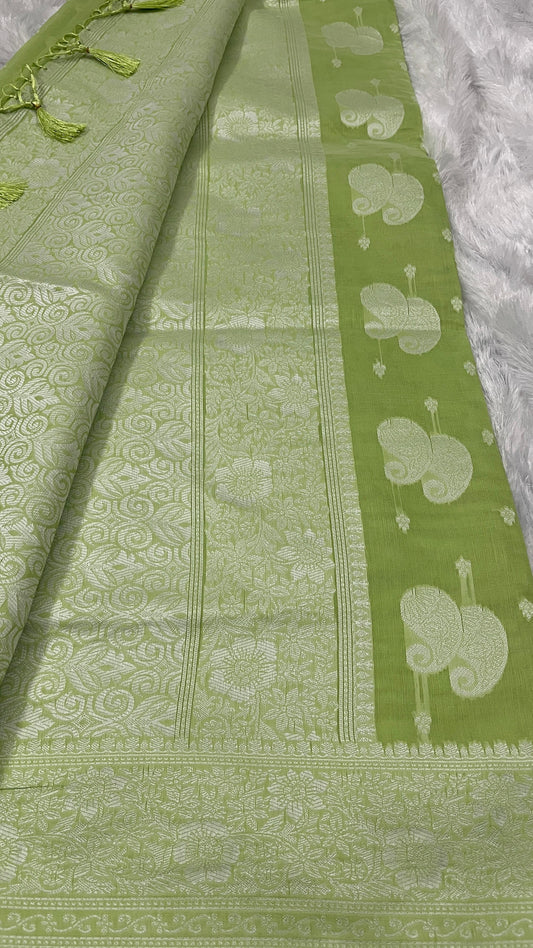 Aaromala – Pastel Green Handloom Saree