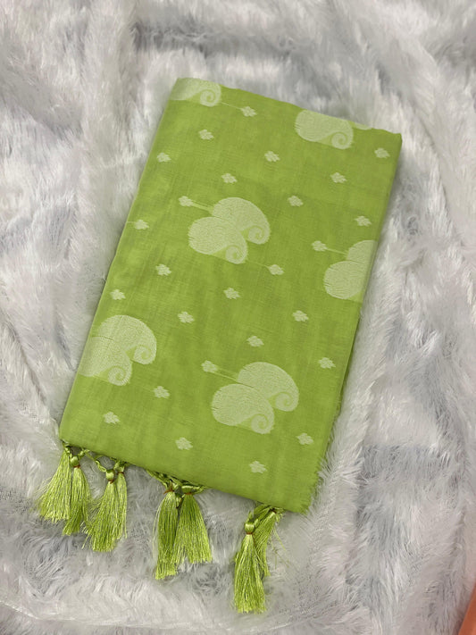 Aaromala – Pastel Green Handloom Saree