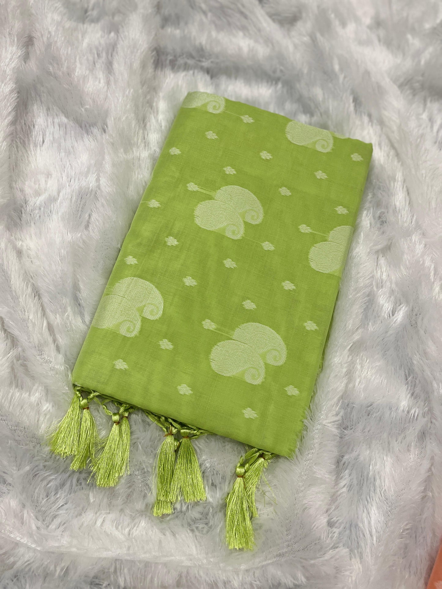 Aaromala – Pastel Green Handloom Saree