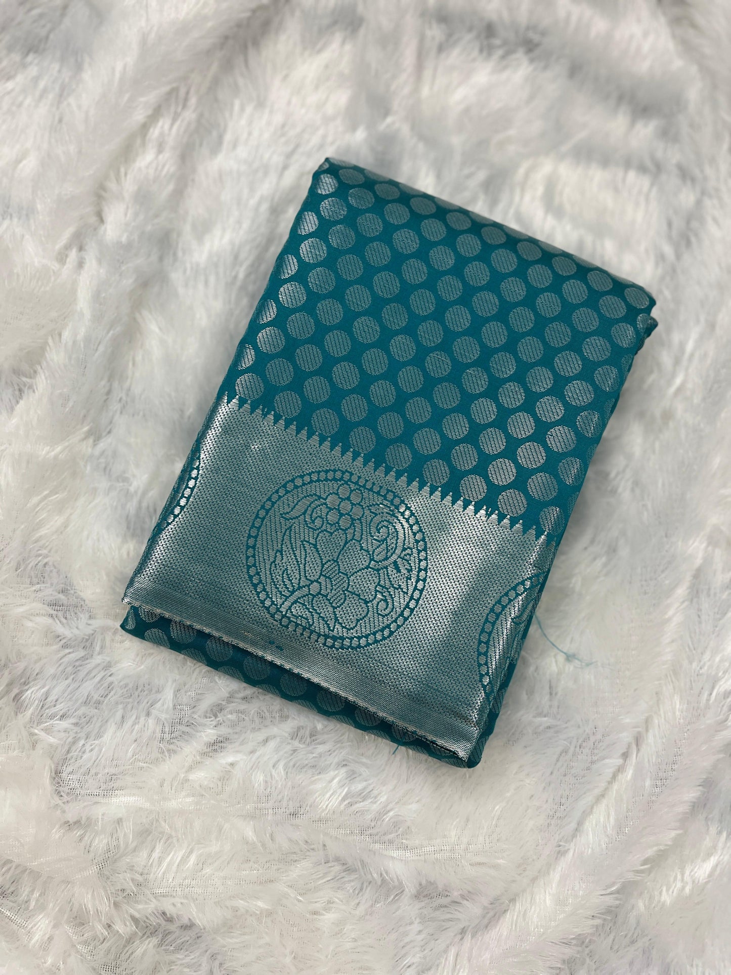 Banarasi Silver Silk Saree with unstiched blouse