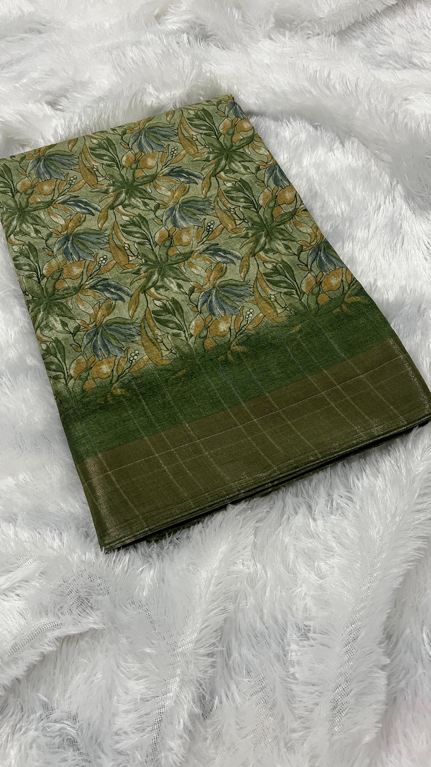 Vanamalli – Green Floral Handloom Silk Saree