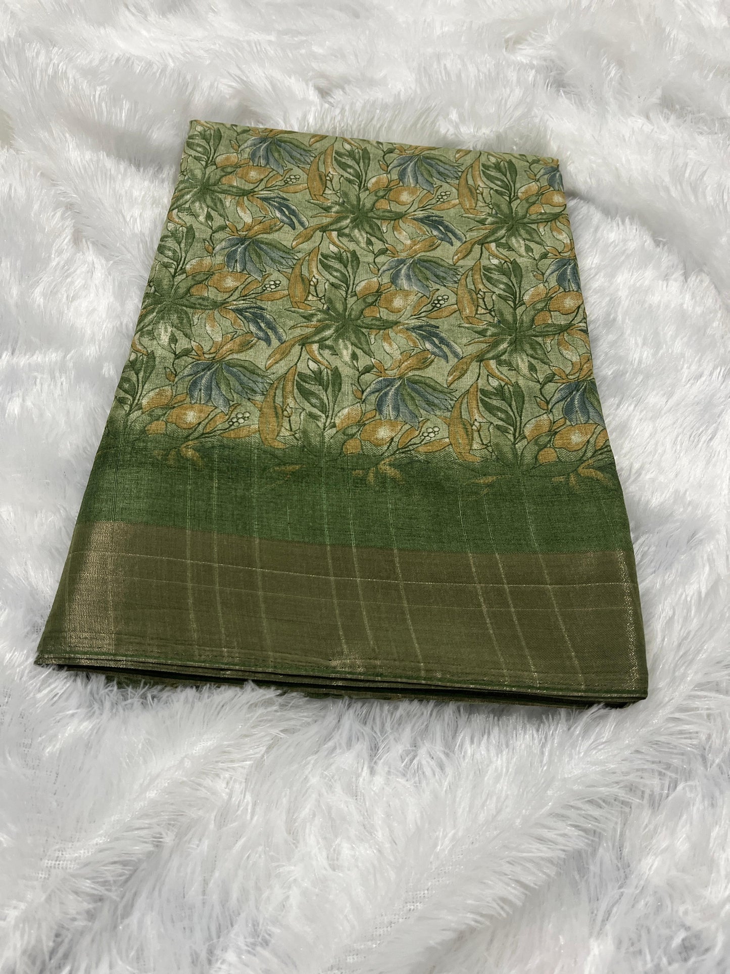 Vanamalli – Green Floral Handloom Silk Saree