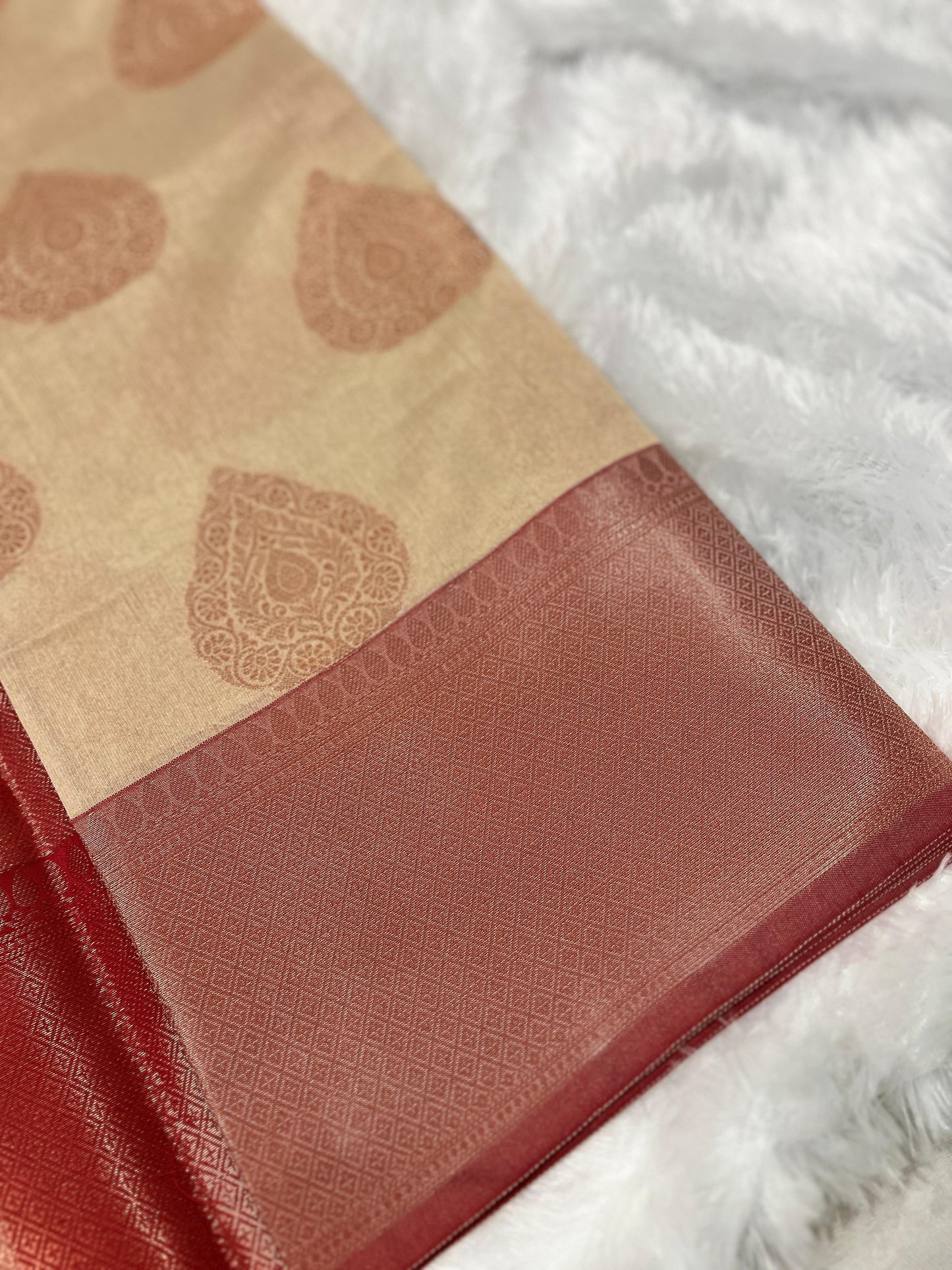 Peach Semi Silk Saree