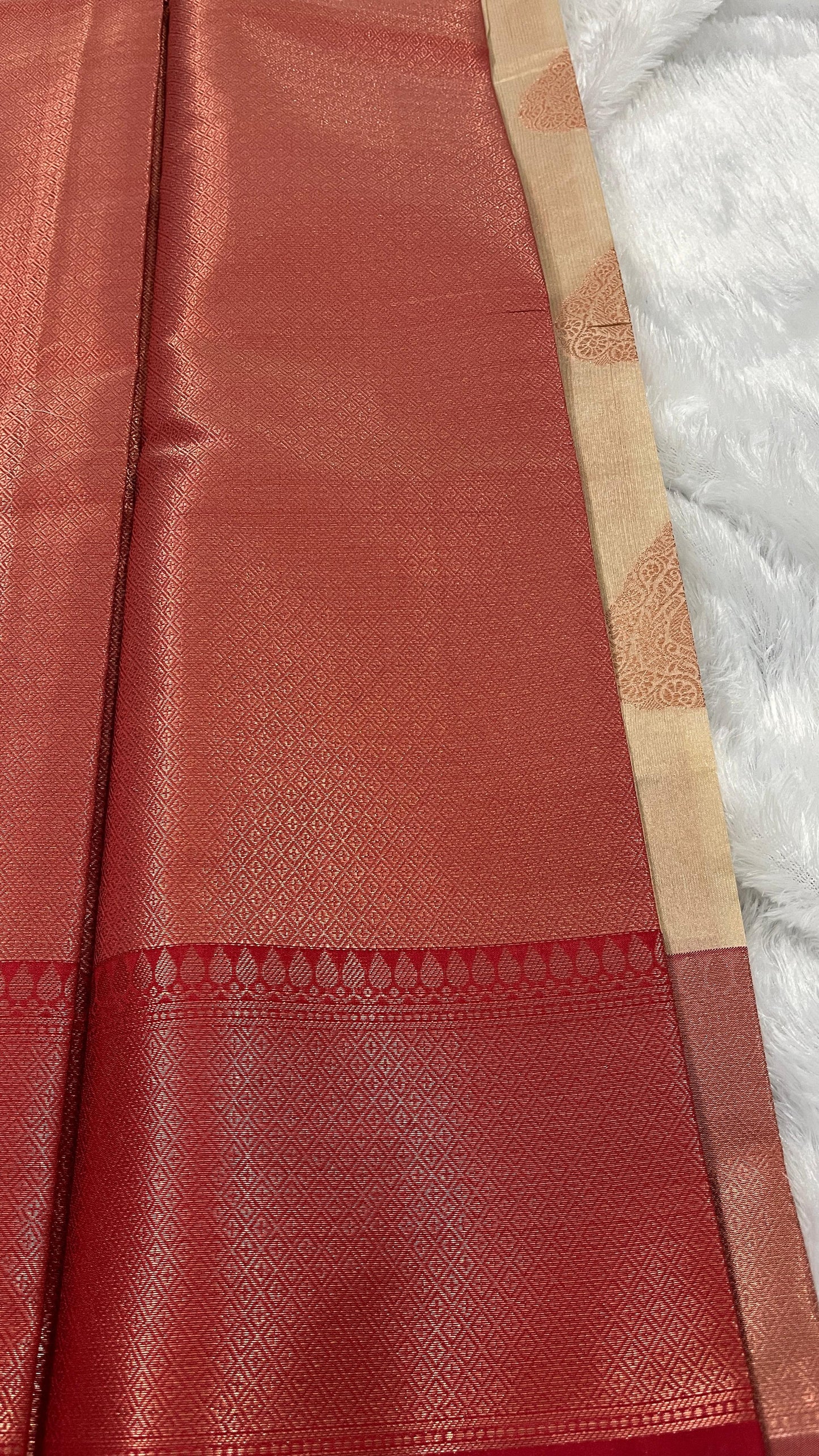 Peach Semi Silk Saree