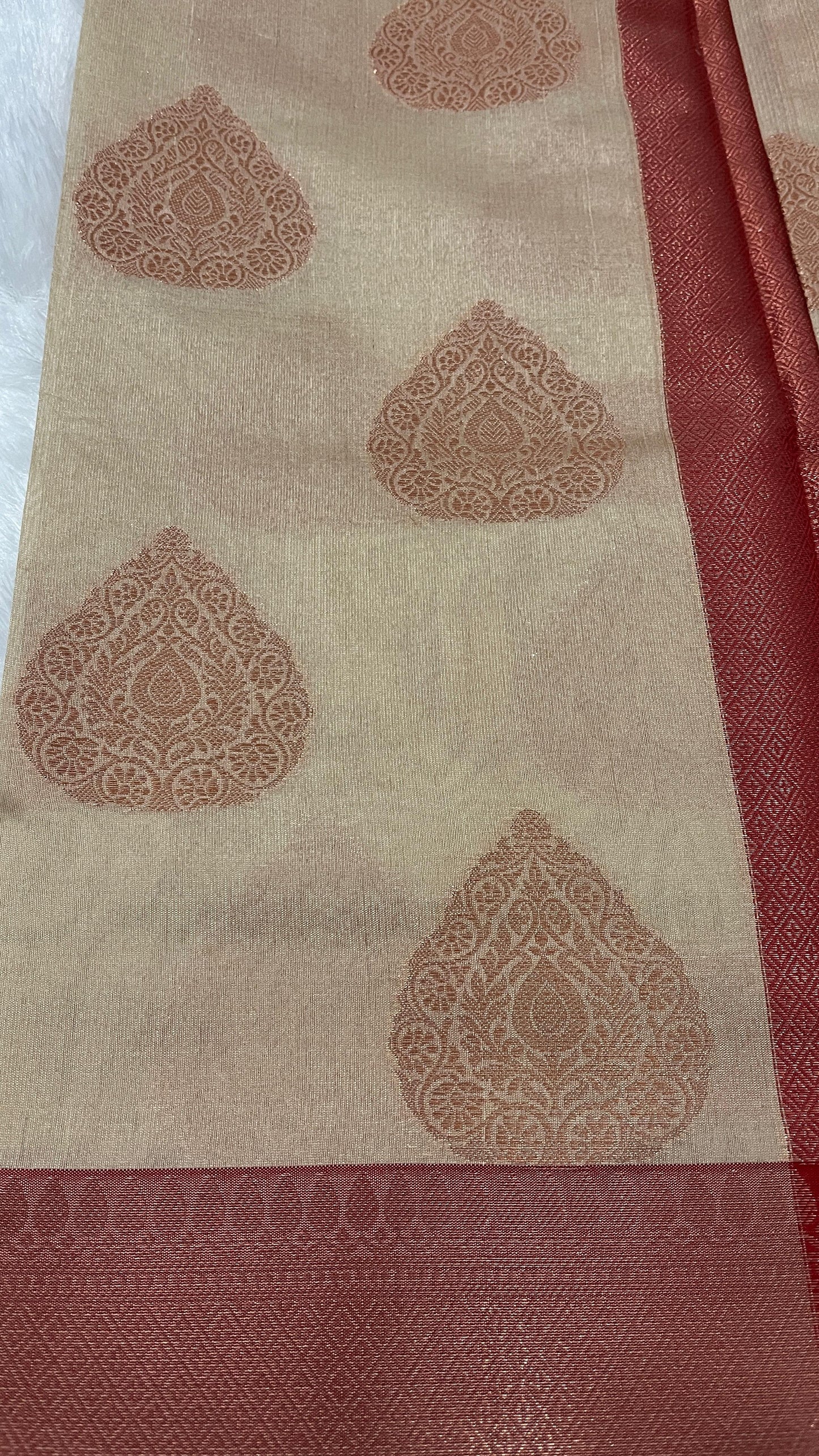 Peach Semi Silk Saree