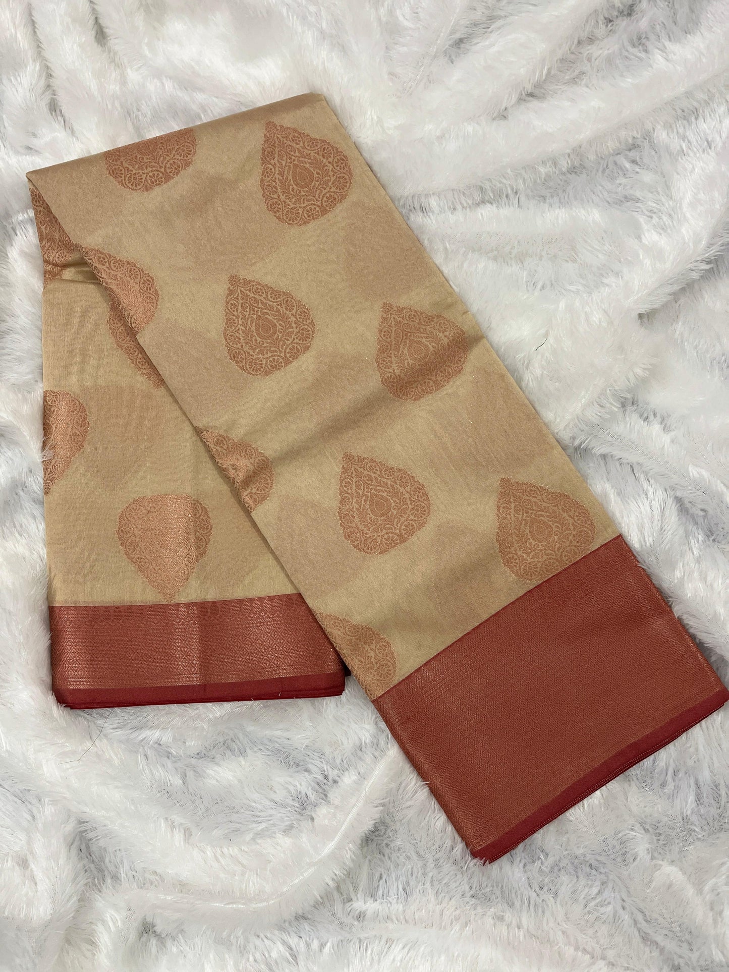 Peach Semi Silk Saree