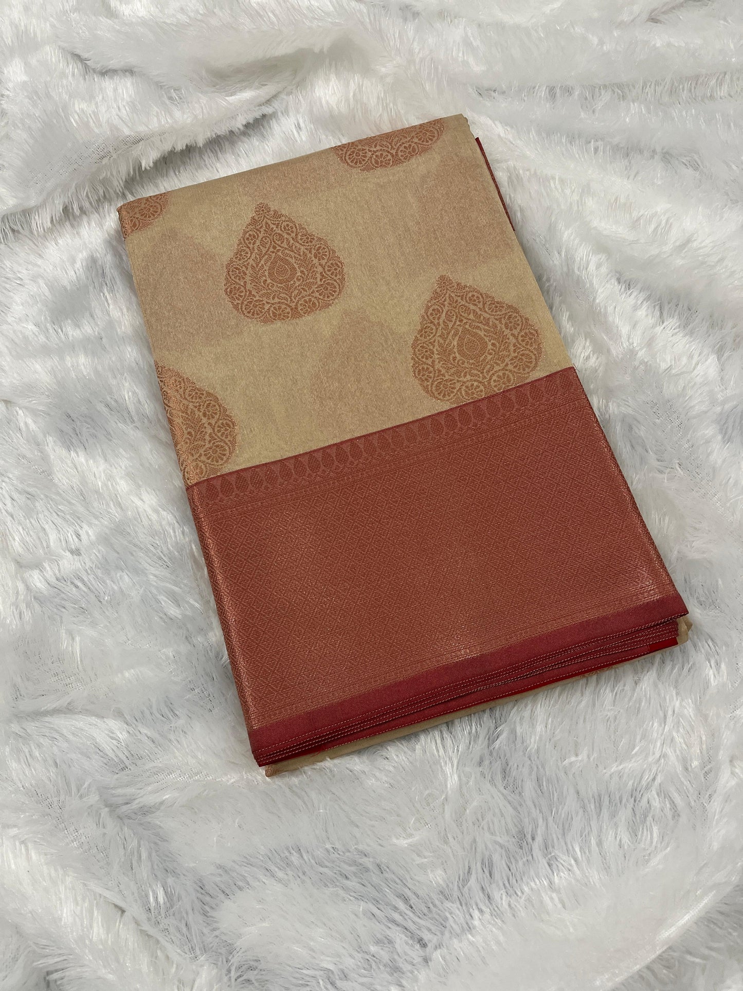 Peach Semi Silk Saree