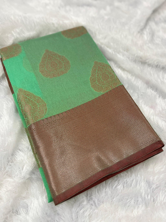 Pastel green Semi Silk Saree