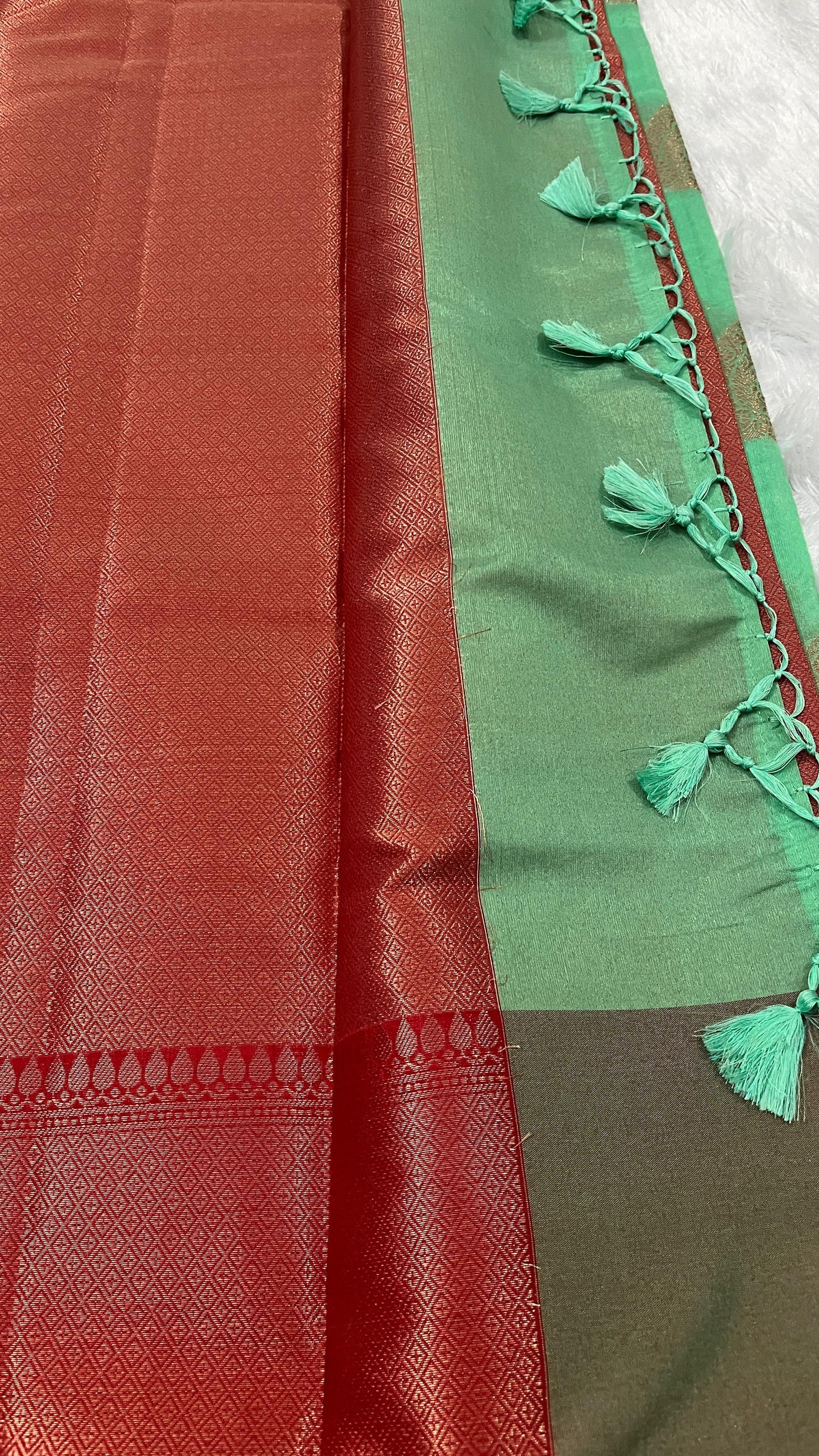 Pastel green Semi Silk Saree