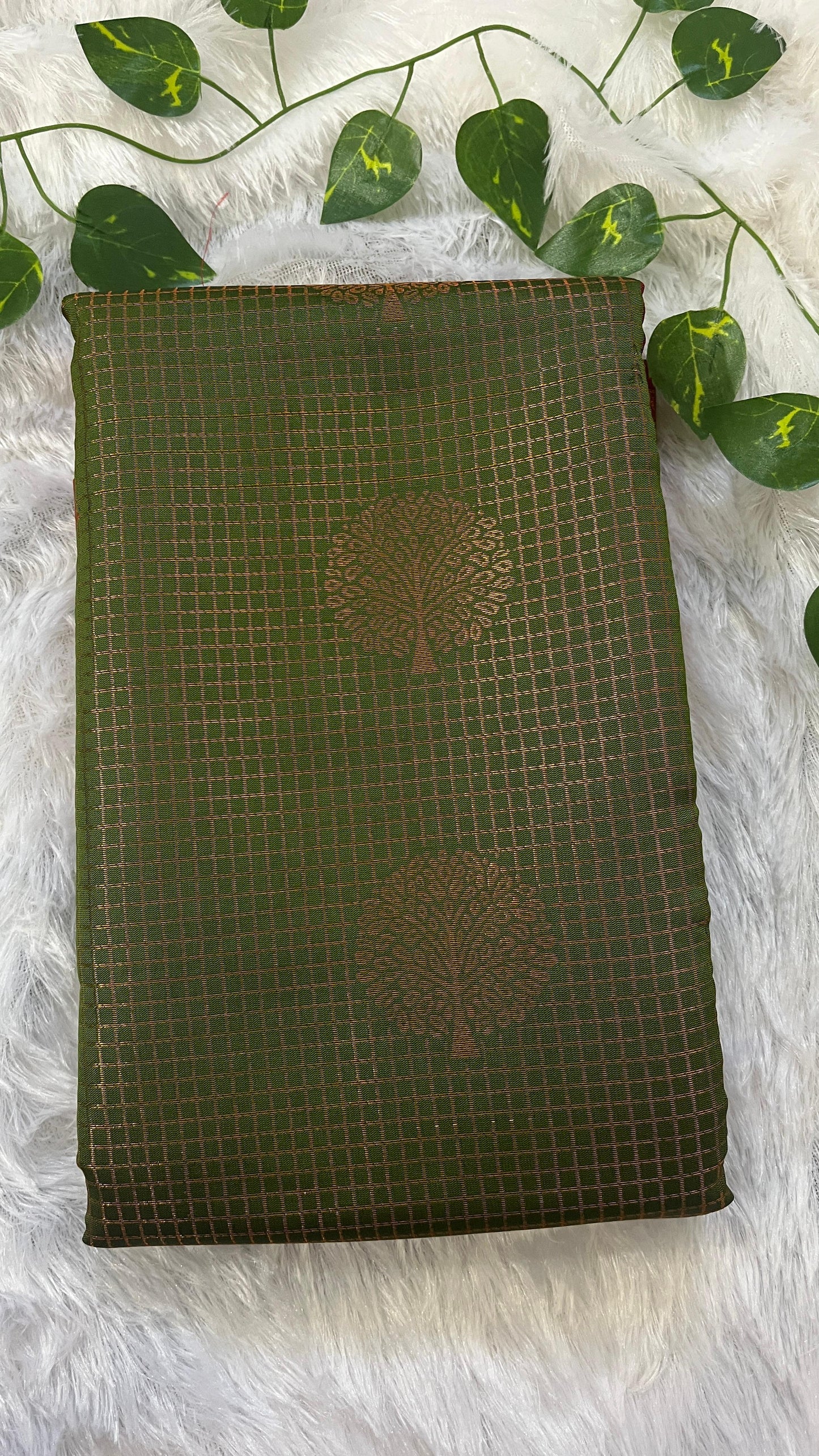 Rajamrudini – Green Semi Kanjivaram Saree with Red Border