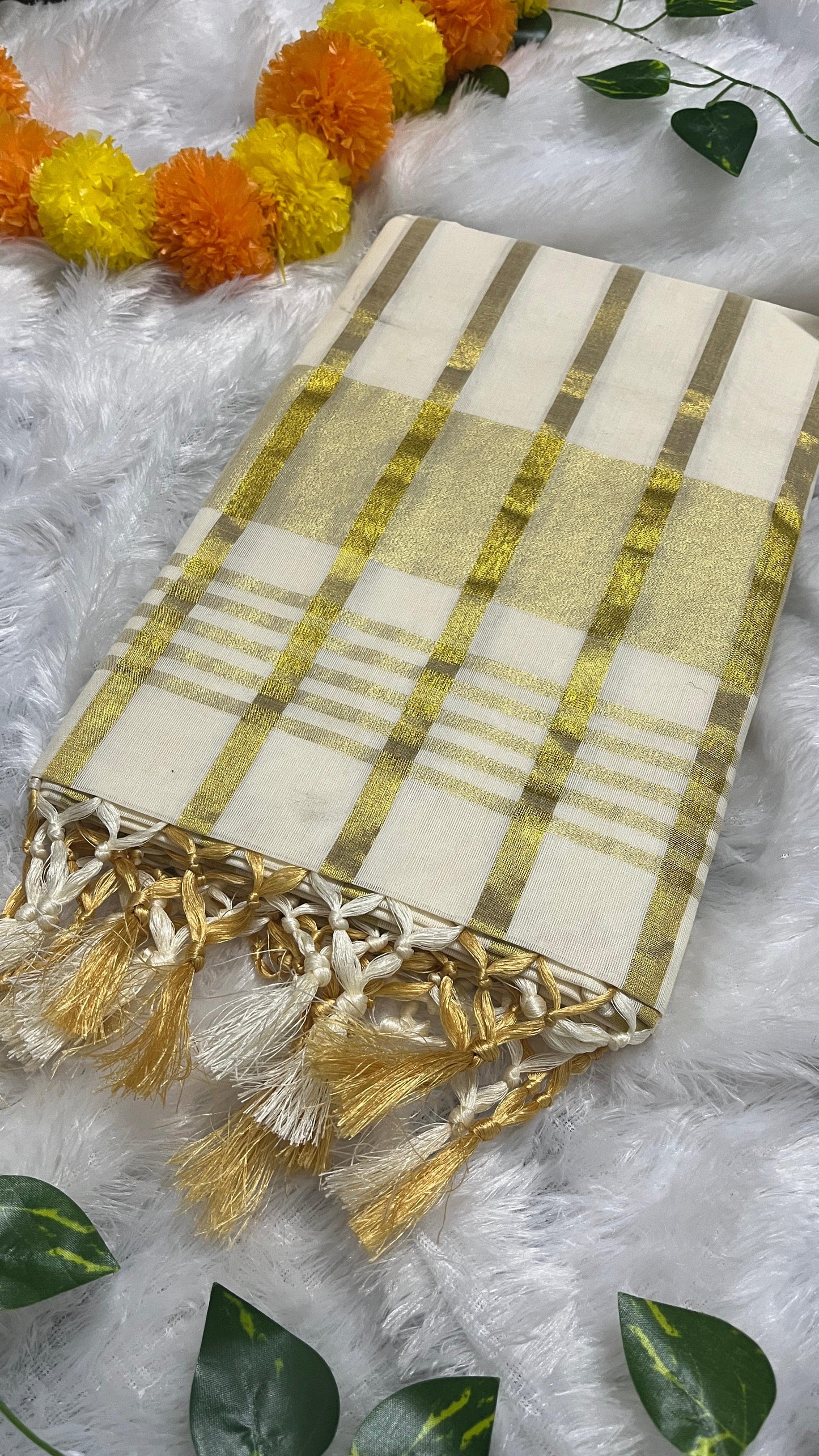 Kanakavalli – Kasavu Lined Soft Tissue Kerala Saree