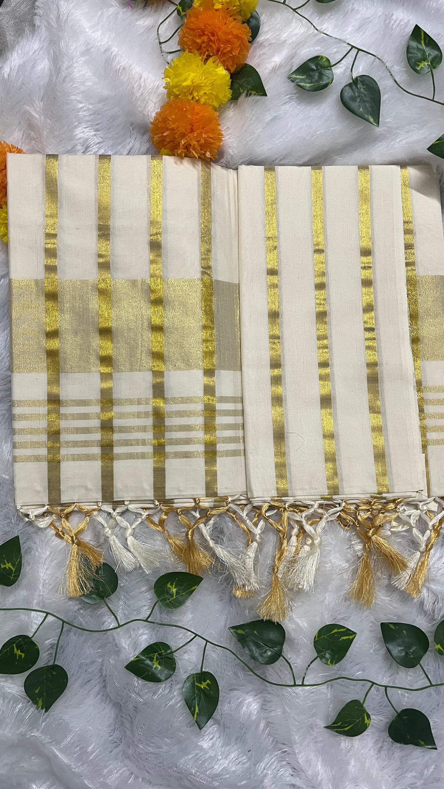 Kanakavalli – Kasavu Lined Soft Tissue Kerala Saree