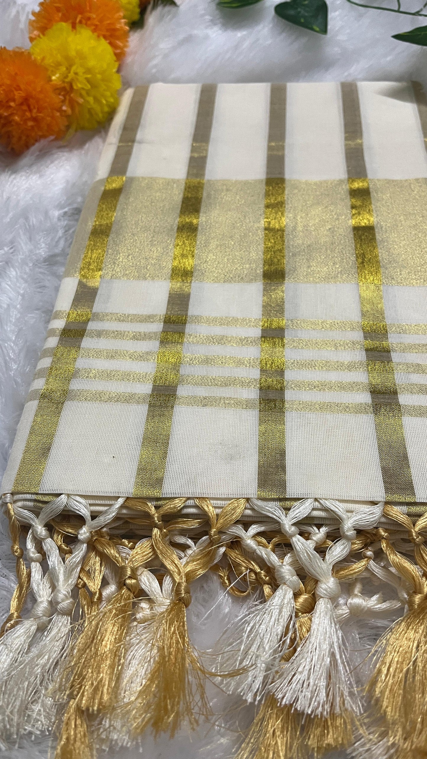 Kanakavalli – Kasavu Lined Soft Tissue Kerala Saree