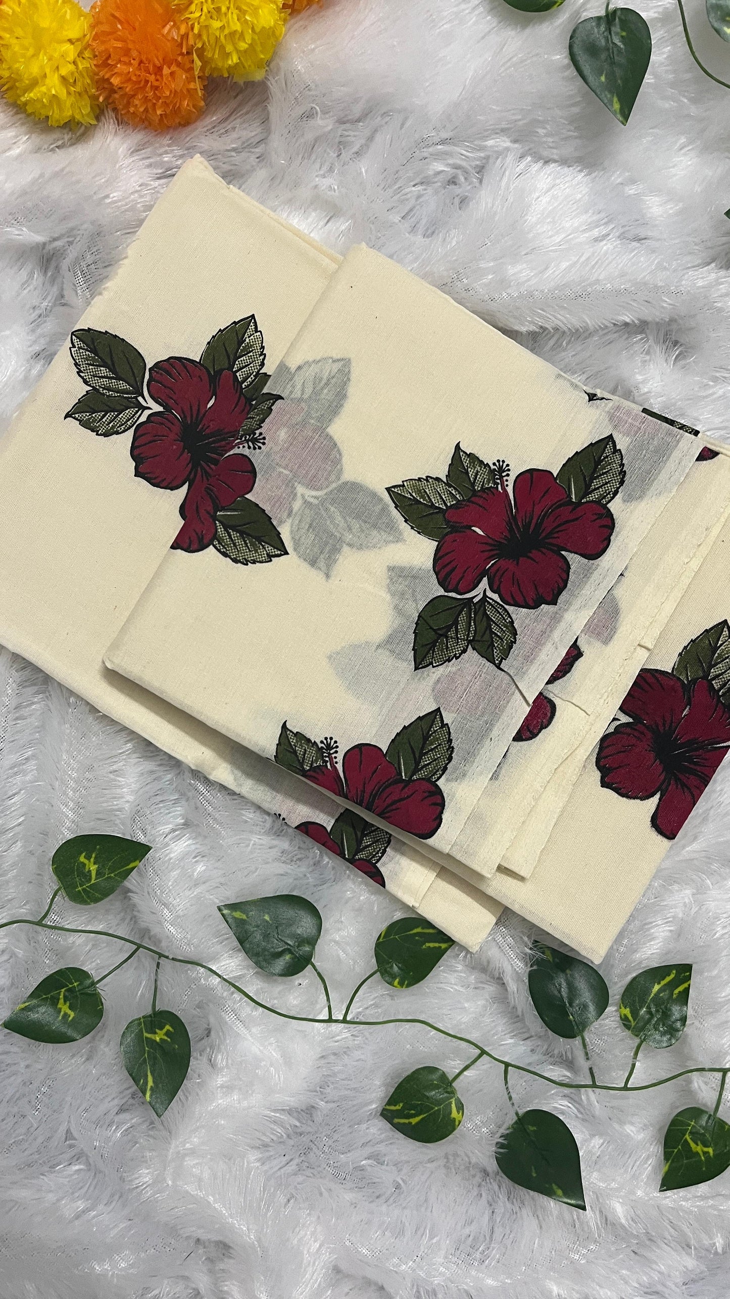 Chembarathi – Kerala Set Mund with Red Border