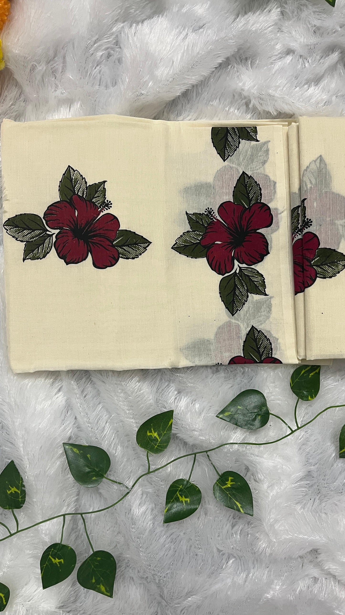 Chembarathi – Kerala Set Mund with Red Border