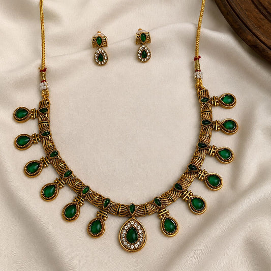 Antique Mango Emerald Necklace