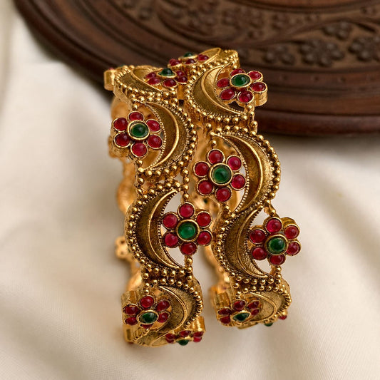 Maya Antique Crimson & Emerald  Bangles